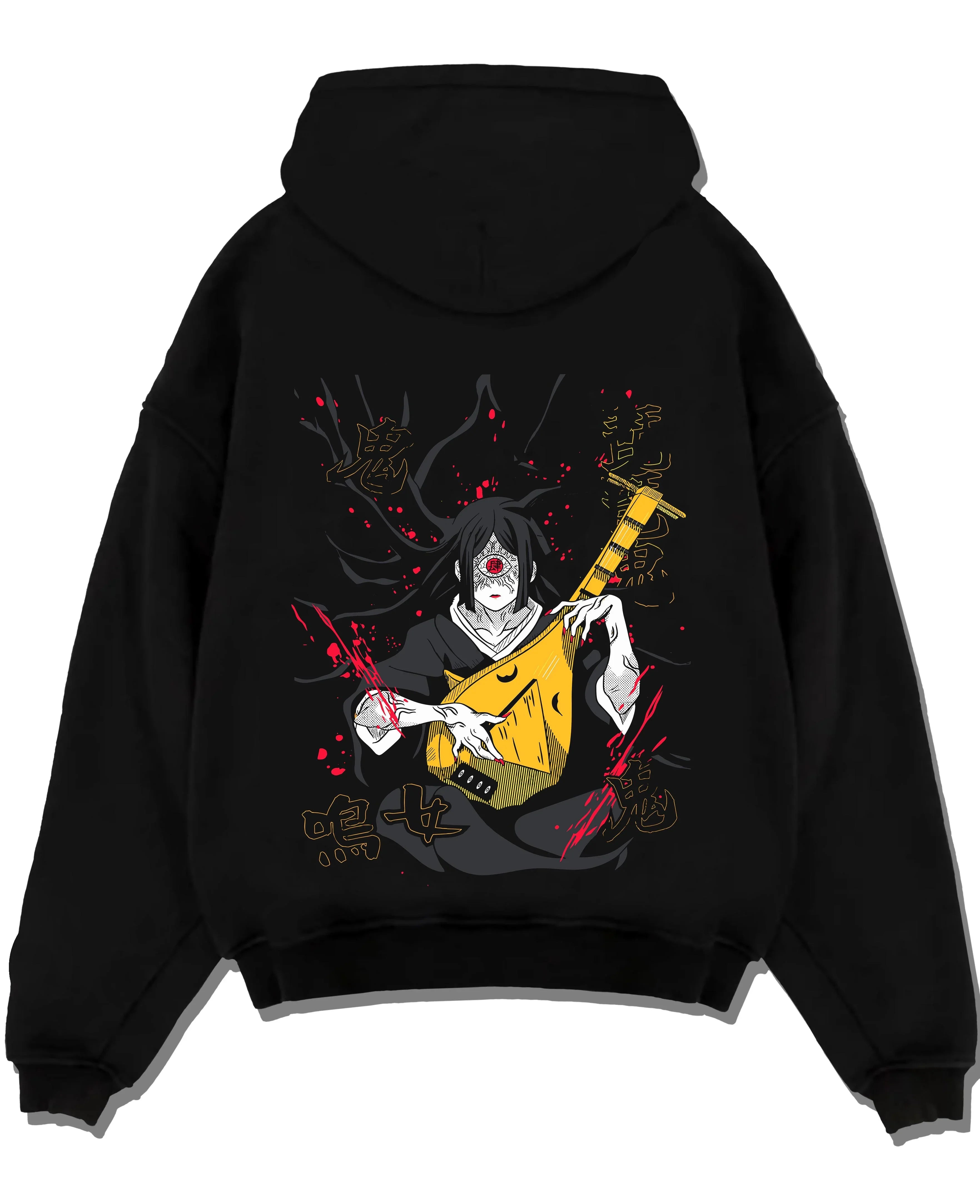 KAKINE A.black hoodie flat back design - Demon Slayer Store