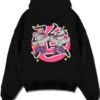 MICE01 A.black hoodie flat back design - Demon Slayer Store