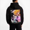 MOON9X B.black hoodie male back view - Demon Slayer Store