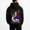 MOONBLD B.black hoodie male back view - Demon Slayer Store