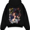 MOONTRN A.black hoodie flat back design - Demon Slayer Store