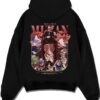 MUZANX A.black hoodie flat back design - Demon Slayer Store