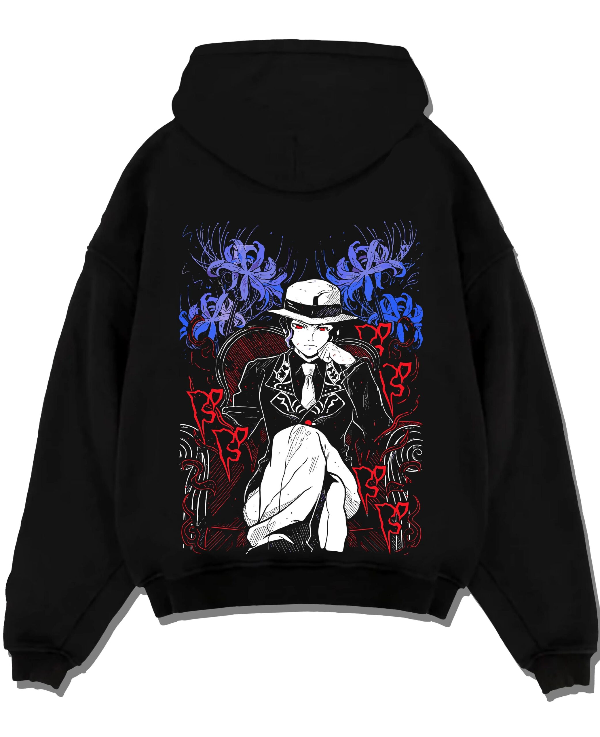MUZKING A.black hoodie flat back design scaled - Demon Slayer Store
