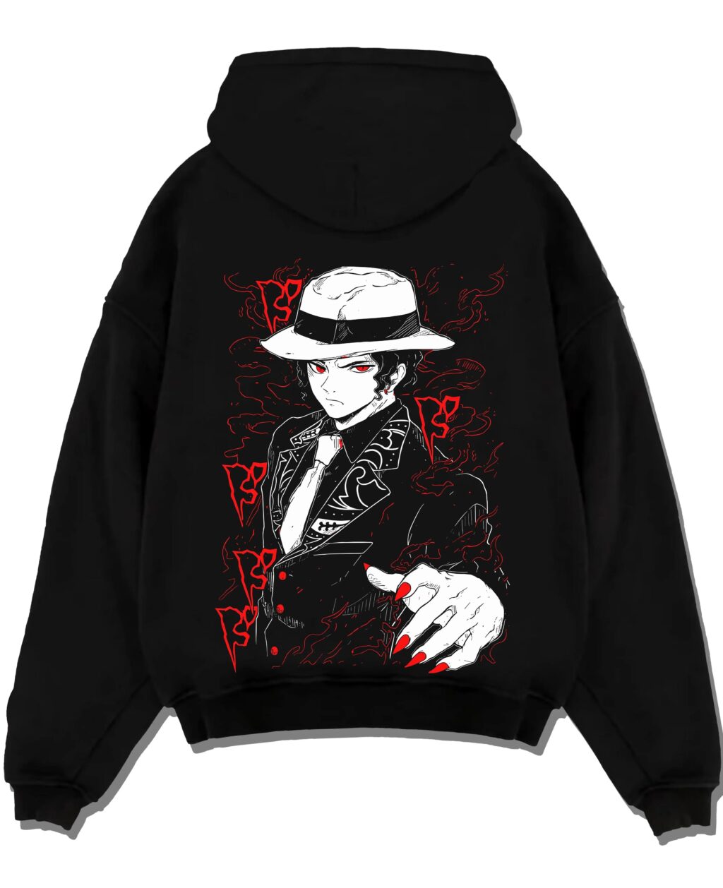 MUZPORT A.black hoodie flat back design - Demon Slayer Store