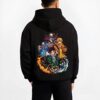 NEZV8X B.black hoodie male back view - Demon Slayer Store
