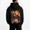 RENGKU B.black hoodie male back view - Demon Slayer Store