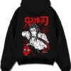 SLAYGRP A.black hoodie flat back design - Demon Slayer Store