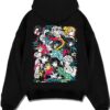 SLAYV9 A.black hoodie flat back design - Demon Slayer Store