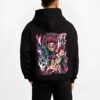 TANJ10 B.black hoodie male back view - Demon Slayer Store
