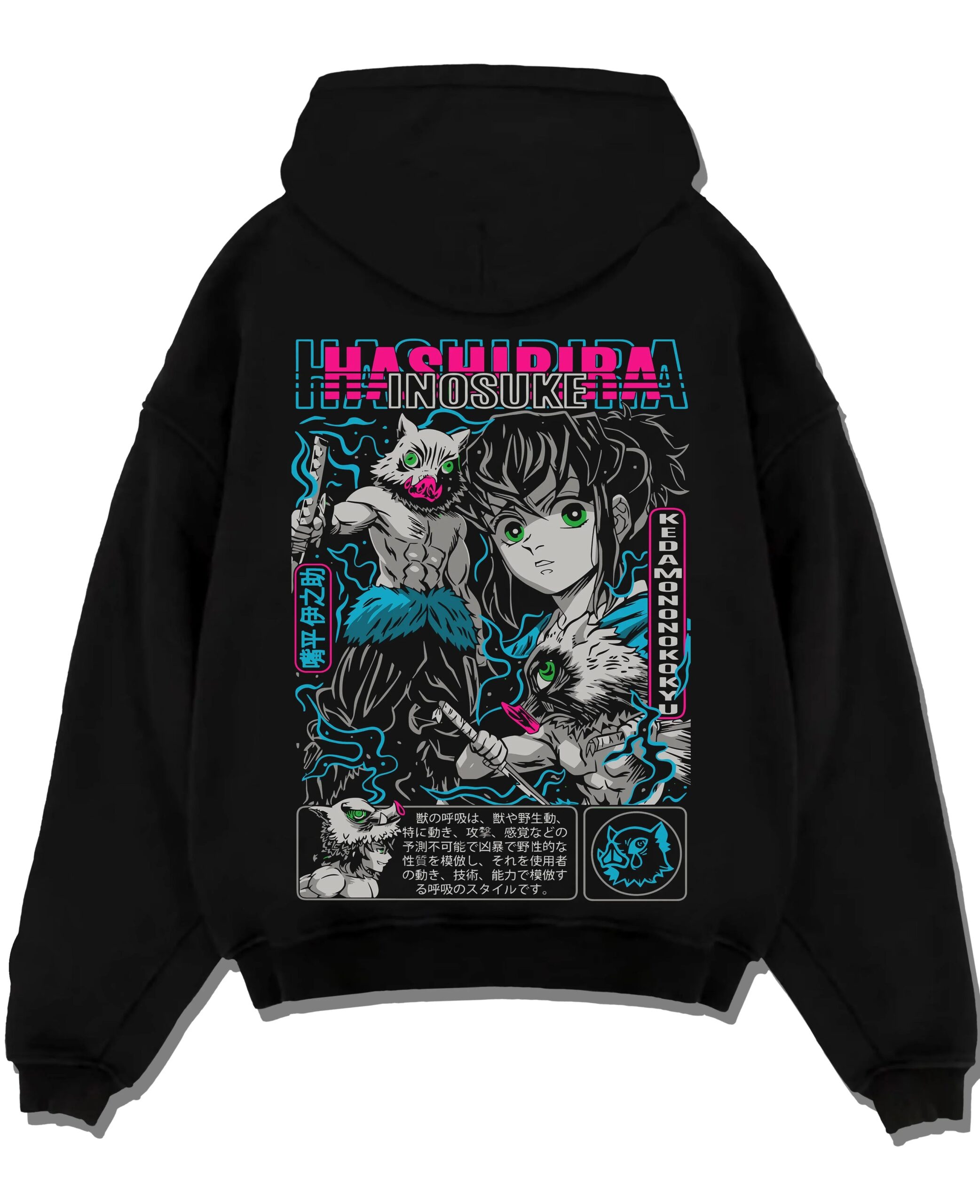 TANV2X A.black hoodie flat back design scaled - Demon Slayer Store