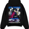 UPMOON1 A.black hoodie flat back design - Demon Slayer Store
