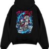akaza demon slayer black hoodie flat back design - Demon Slayer Store