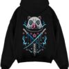 inosuke demon slayer black hoodie flat back design - Demon Slayer Store