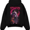 kokushibo demon slayer black hoodie flat back design - Demon Slayer Store
