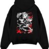 rengoku demon slayer black hoodie flat rear print - Demon Slayer Store