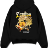 zenny A.black hoodie flat back design - Demon Slayer Store